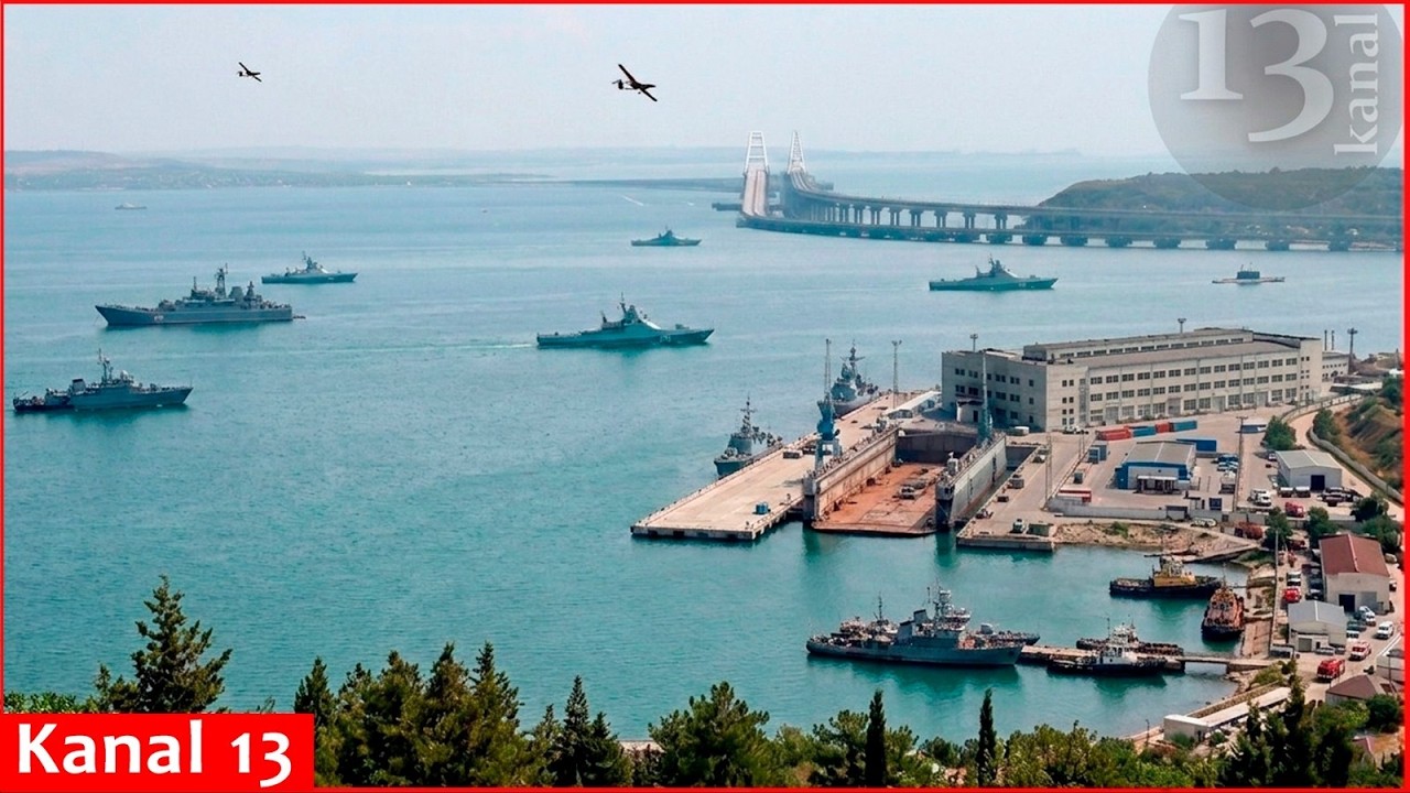 Украина блокирует вход российских кораблей в Крым; российская военная инфраструктура уничтожена.