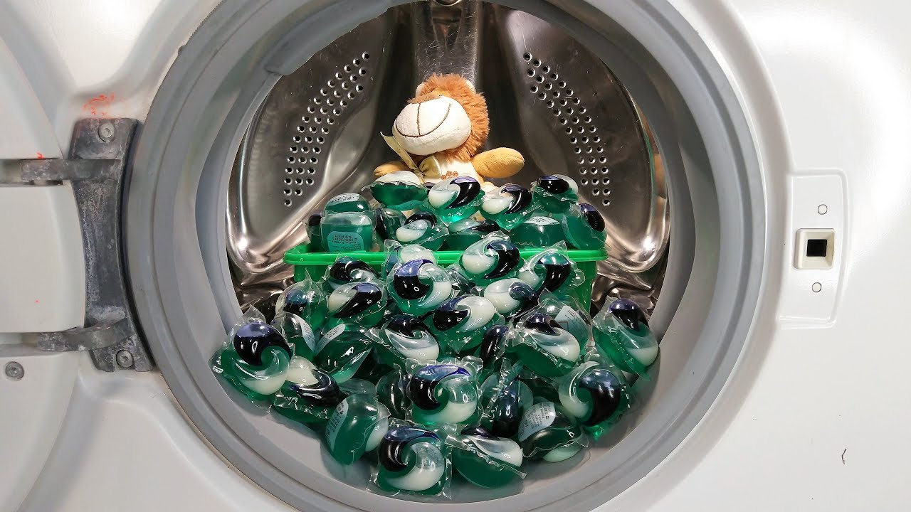 Experiment Hundreds of Pods in a Washing Machine YouTube