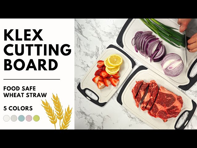 KLEX EcoWheat Cutting Board for Kitchen (Set of 3), BPA Free Food