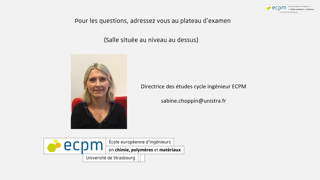 Présentation du cycle ingénieur chimiste de l'ECPM (Journée portes ouvertes 2023)
