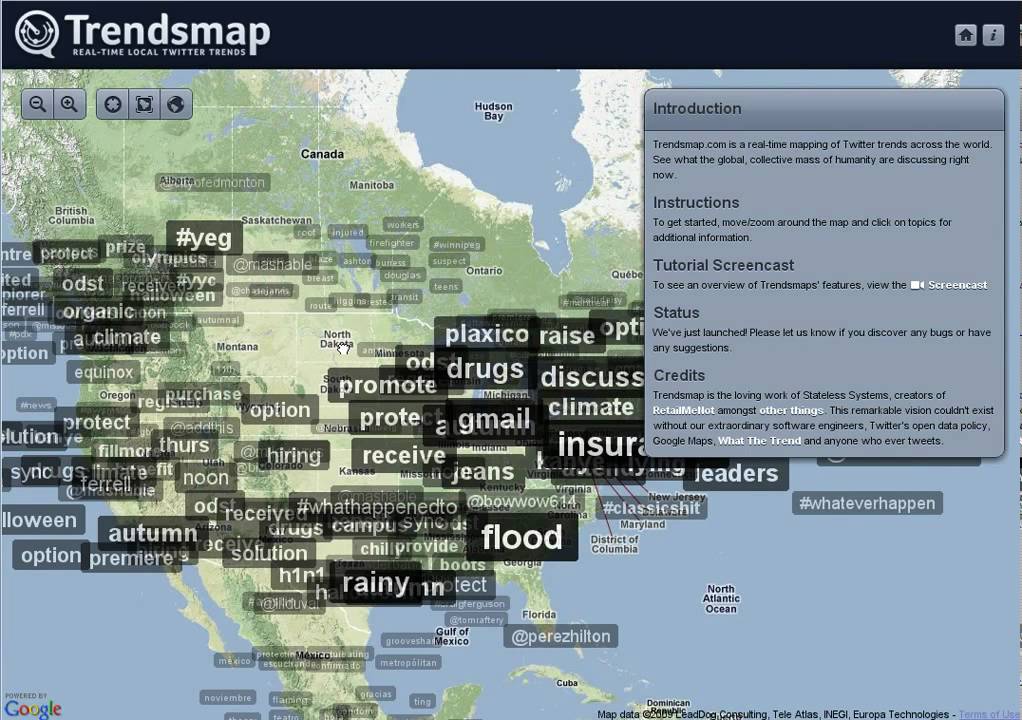 Trend Maps Quick look at Trendsmap - cool mashup using Twitter Location APIs and ...