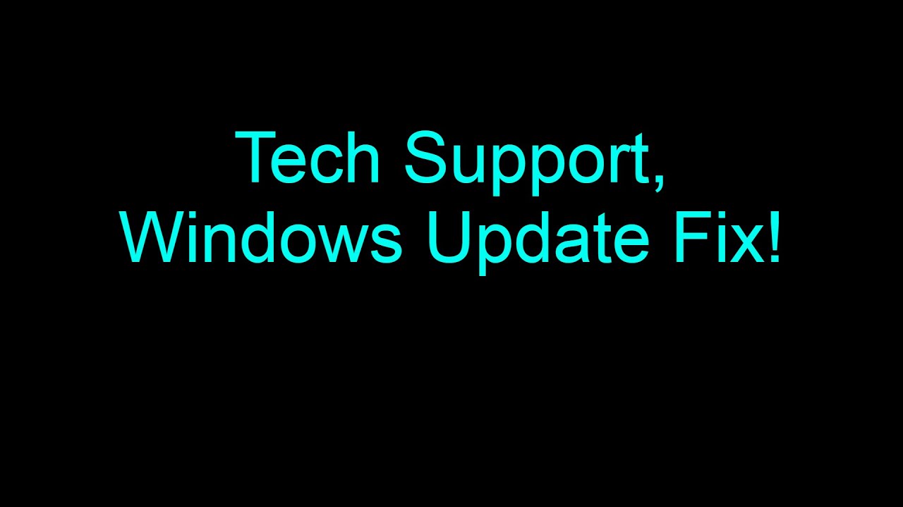 Tech Support, How to fix Windows Updates - YouTube