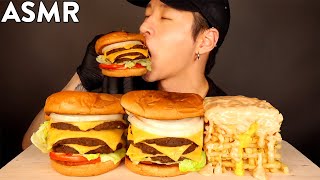 Asmr Mukbang Triple Cheeseburgers & Animal Style Fries No Talking Eating Sounds Zach Choi Asmr