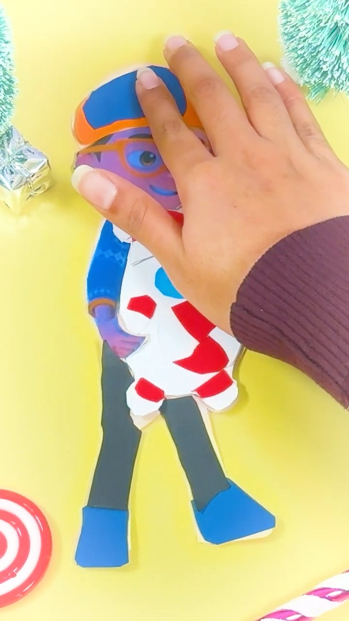 DIY Blippi Holiday Paper Craft! Easy Crafts for Kids! #blippi #shorts