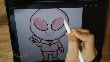 Drawing Alien in Procreate App (iPad)