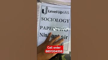 Level up ias Sociology Nishant sir 2025 call order WhatsApp 8851204558