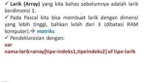 Bahasa Pemrograman Pascal - Larik - Part 3