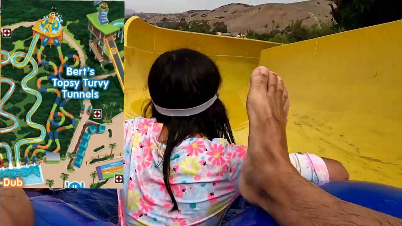 Sesame place San Diego, Bert's Topsy turvy tunnels. full tour in 4k in