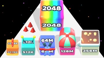 JELLY RUN 2048 - Run & Merge (ASMR Gameplay) Level Up Cubes
