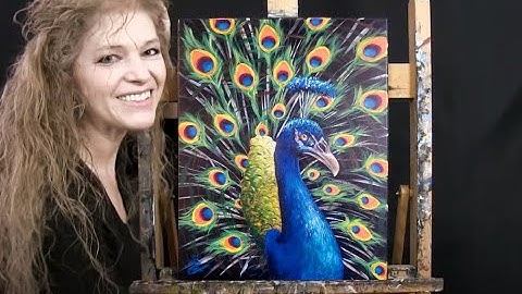 Learn How to Paint PROUD PEACOCK with Acrylic - Paint and Sip at Home - Fun Step by Step Tutorial