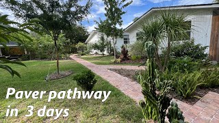 One Man Installs Pavers in THREE DAYS in the BACKYARD I Backyard Transformation 3 DAYS in 19 mins