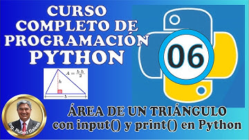 #python. Área de una triángulo usando input() y print() en Python con IDLE. 100% práctico. #6.