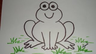 Como Dibujar un Sapo o Rana, Usando Números como Bases. Dirigido a niños menores.
