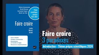 FAIRE CROIRE – 3 paradoxes (Thème de Prépa Scientifique 2023/2024  épreuve FrançaisPhilosophie)