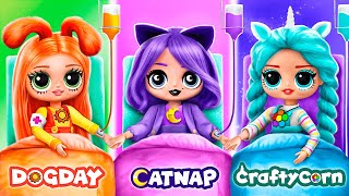 CatNap, CraftyCorn and DogDay in Poppy Playtime Hospital \/ 32 LOL OMG DIYs