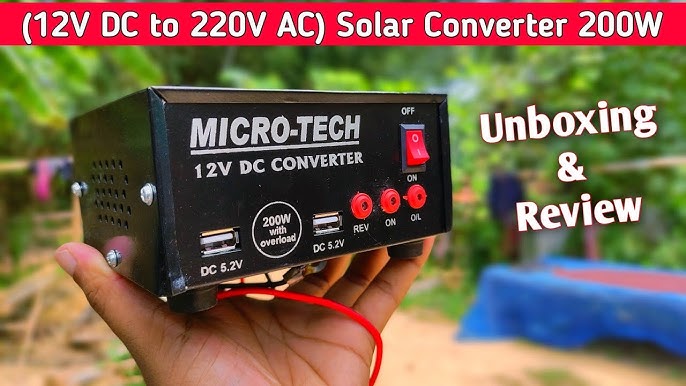 200w Powerful Inverter, 12v DC To 220v Ac Converter With 12v Battery +  Solar Inverter 