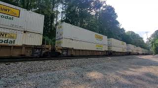 A BNSF triple header with the southbound Intermodal at Howardsville Rd