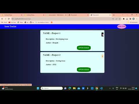 Issue Tracker project Coding Ninjas