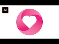 How to make love 3d logo design illustrator tutorial bangla