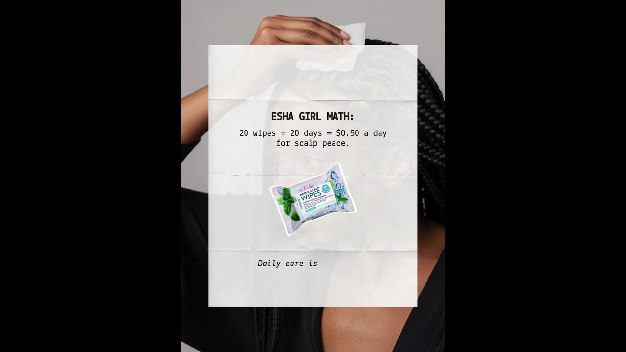 20 wipes ÷ 20 days = $0.50 a day for scalp peace. Daily care is self-care. 