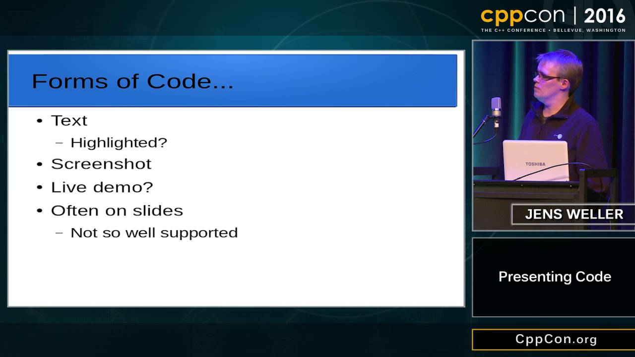 c thomas howell CppCon 2016: Jens Weller “Presenting Code