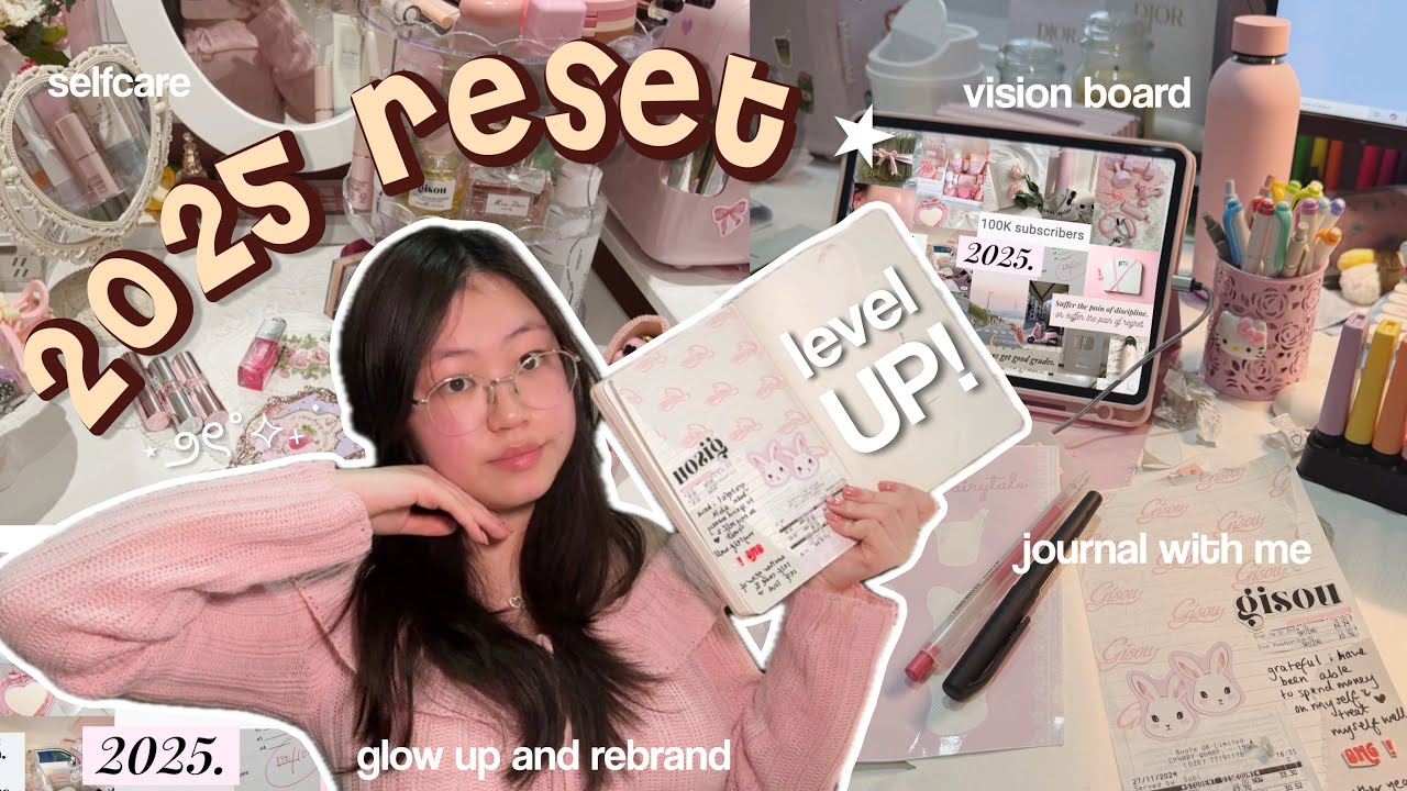 15 ways to level up for the new year ⭐️౨ৎ vision board, journal with me ...