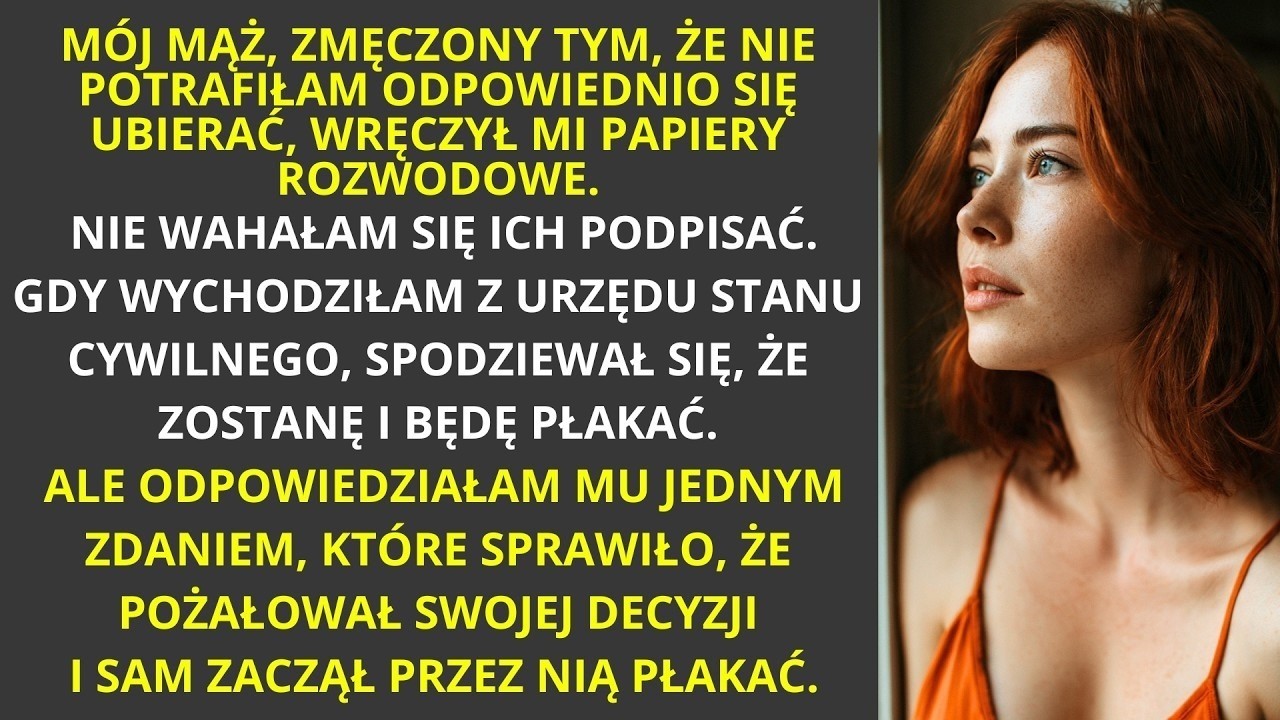 „To papiery rozwodowe” – powiedział mój mąż, rzucając teczkę na stół w dziesiątą rocznicę naszego ślubu, a ja stałam tam z kubkiem kawy, którą specjalnie dla niego przygotowałam. Zwykły jesienny...