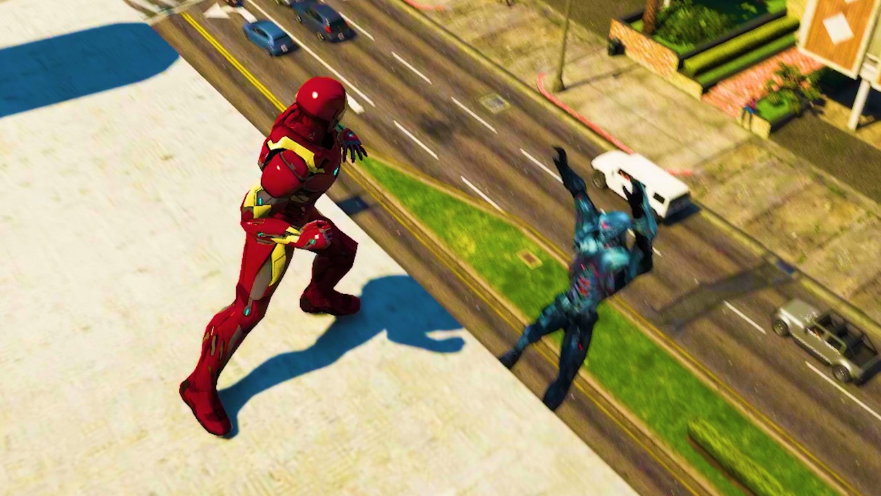 GTA 5 Ultimate Graphics Mod Iron Man VS Ultron Fight 3 - YouTube