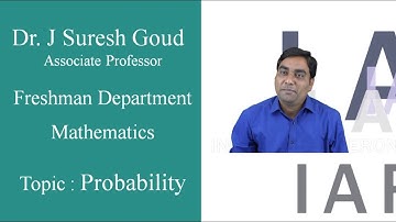 Probability Basic Definitions by Dr. J Suresh Goud