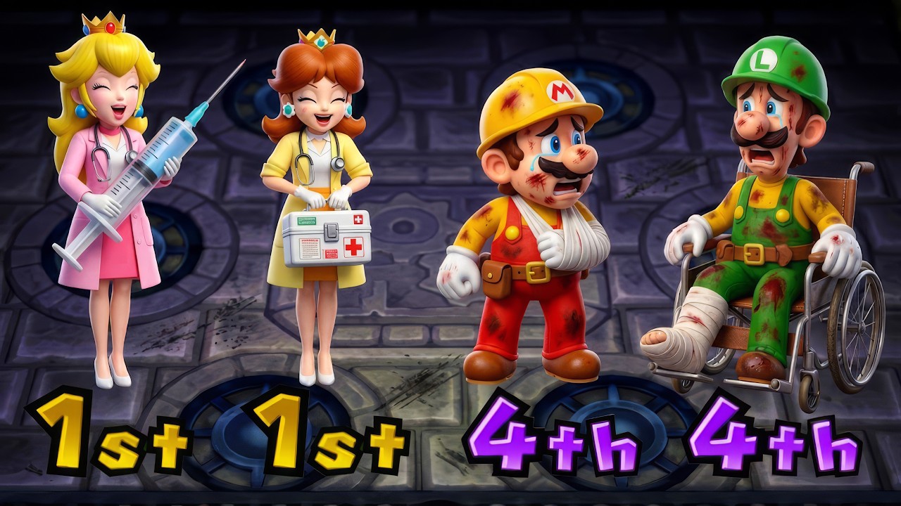 【マリオパーティ9】ミニゲーム対決!ピーチ VS デイジー VS マリオ VS ルイージ 4K UHD