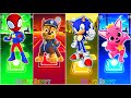 Spidey 🆚 PAW Patrol 🆚 Sonic Prime 🆚 Pinkfong and Hogi 🎶 Tiles Hop EDM Rush