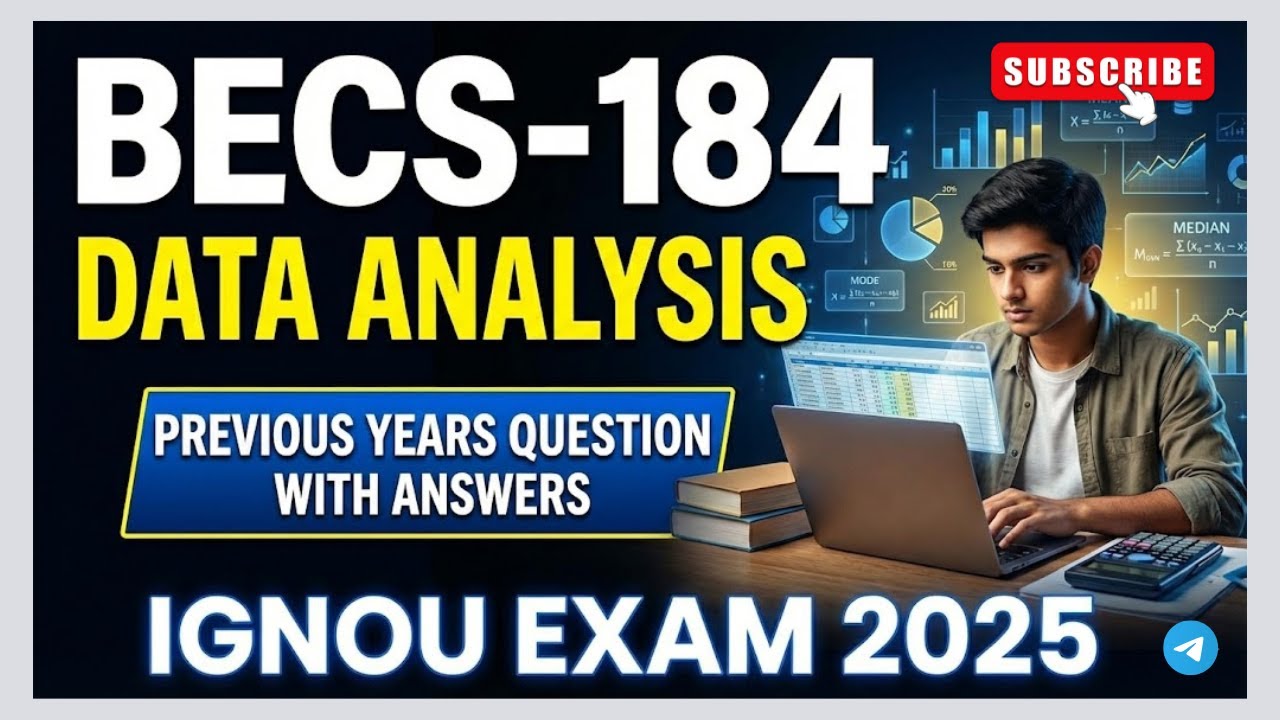 BECS-184 Data Analysis | VVIP Question | Solved PYQ Papers | IGNOU Exam 2025-26