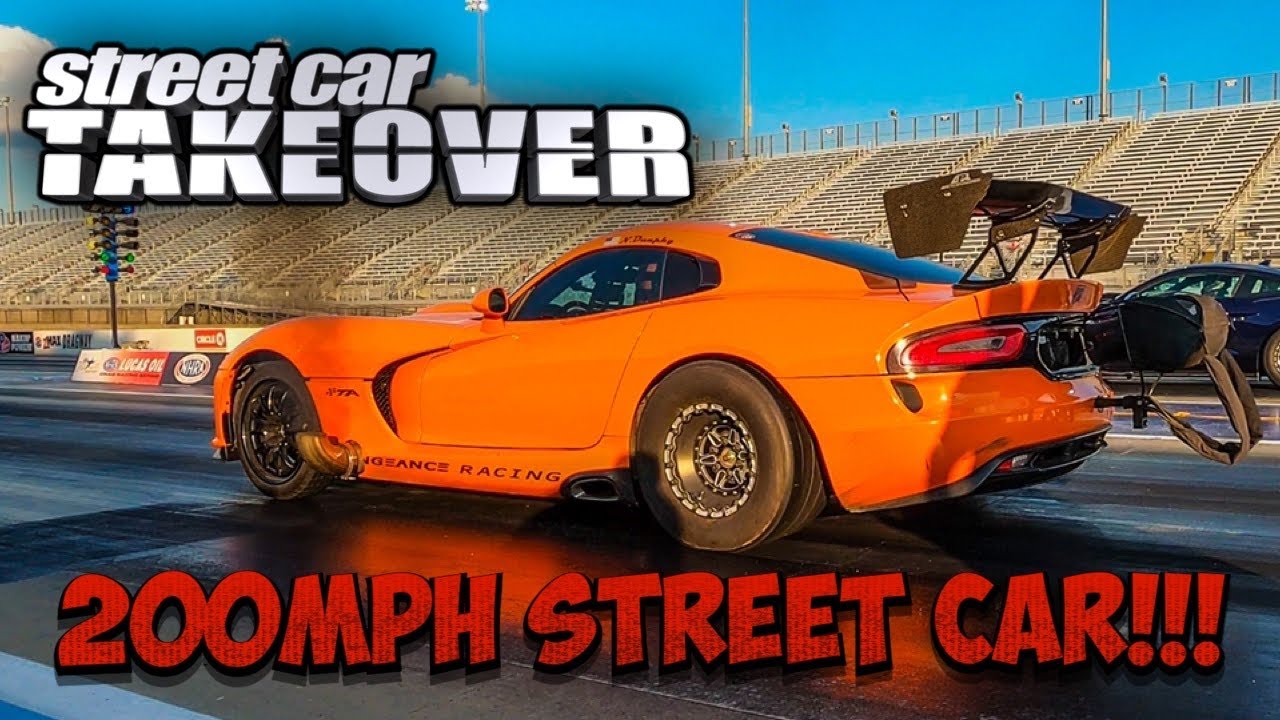 STREET CAR TAKEOVER CHARLOTTE 200mph DODGE VIPER DESTORYS 1/4 MILE RUN