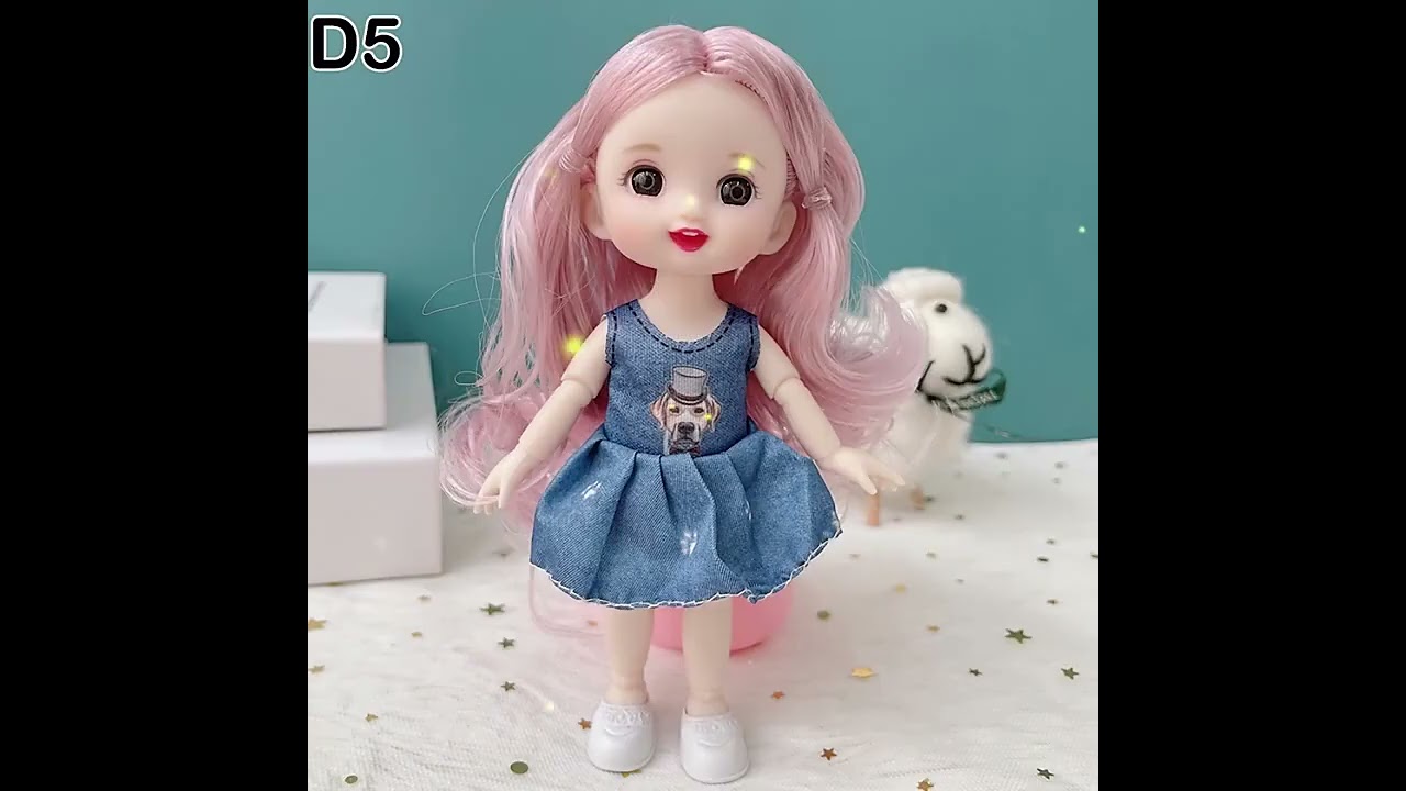 New  BJD Mini Doll Movable Joint Girl Baby 3D Big Eyes Beautiful DIY Toy Doll With Clothes Dress Up
