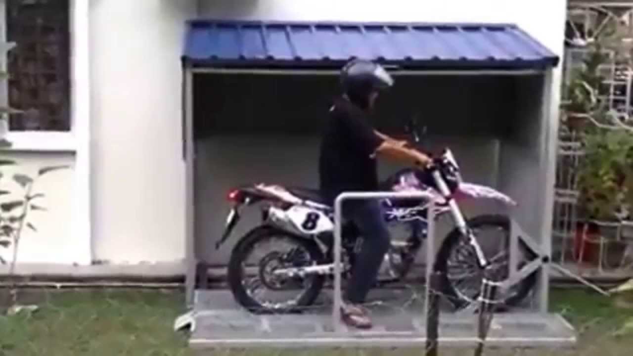 double motorcycle portable storage shed system motorbike