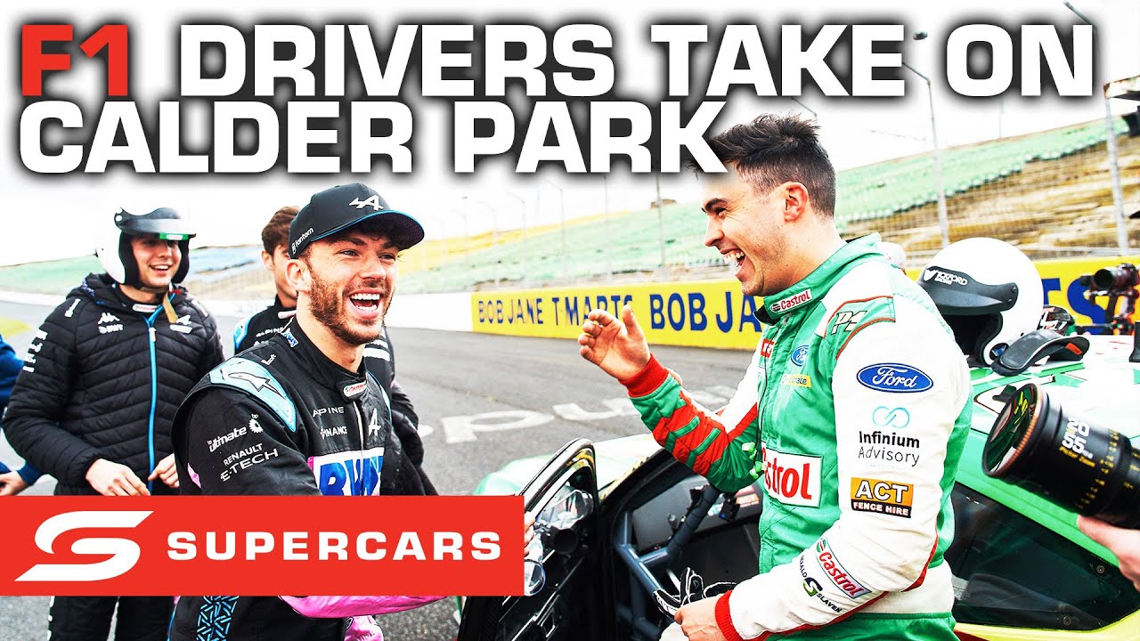 Pierre Gasly and Esteban Ocon take on Supercars at Calder Park