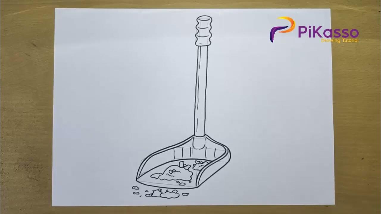 How to Draw a Dustpan Very Easy step by step YouTube