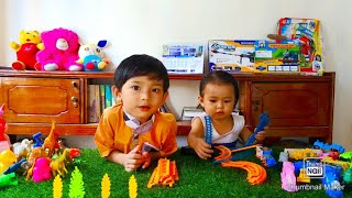 Seru Bermain Merakit Kereta Thomas And Friends,Kereta Classic, bermain Helicopter,Gogobus,Bus Tayo