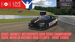 GT4 racing at the Road Atlanta Short Course!! iRacing GT4 Midwest Motorsports League Race!!