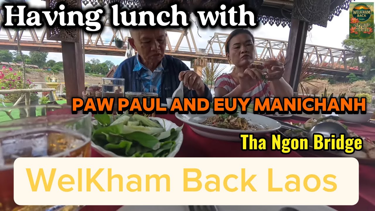 Having lunch with Paw Paul and Euy Manichanh at Tha Ngon Bridge
