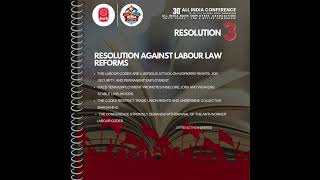 AIBEA CONFERENCE Resolution Against Labour Law Reforms #AIBEA #AIBEAconference #30thConferenceAIBEA