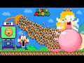 Super mario bros but mario and 999 bee make peach to giant butt  game animation