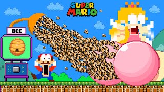 Super Mario Bros. but Mario and 999 Bee make Peach to Giant BUTT | Game Animation screenshot 5