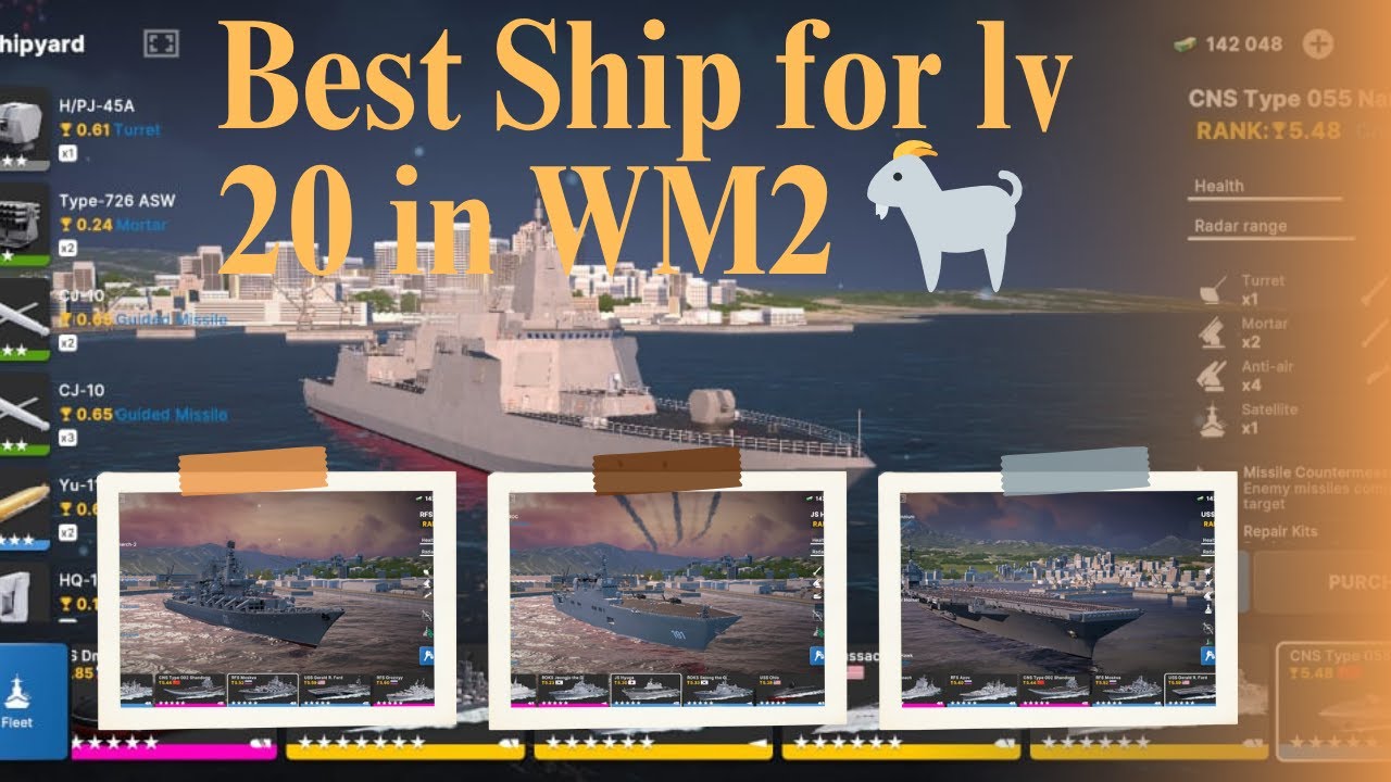 Best ships for LV 20-29 in Warships Mobile 2 with Weapon and Upgrade  Guide.