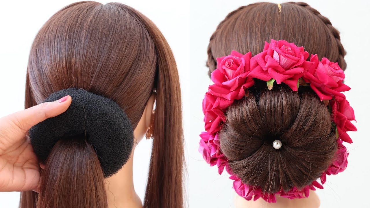 easy juda hairstyle for saree | hairstyle for ladies | bridal hairstyle ...