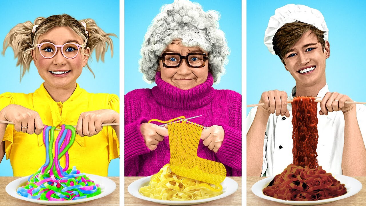 Me VS Chef VS Grandma Cooking Challenge | Food GADGETS and HACKS from ...