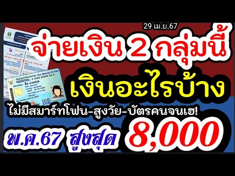 ด่วน! 2 กลุ่มรับเงินเพิ่มเดือนพฤษภาคม 67 บัตรคนจนได้รับสิทธิ์ด้วย อย่าลืมเช็ค!!