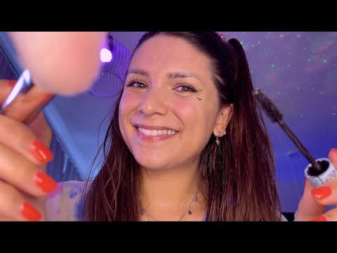 ASMR BFF Does Your Make-Up in Bed (Beauty RP, Personal Attention, German/Deutsch)