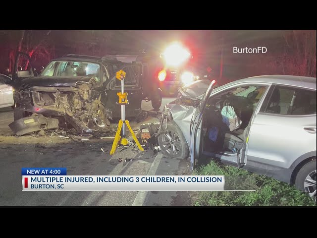 Multiple injured, including 3 children, in Burton crash - YouTube