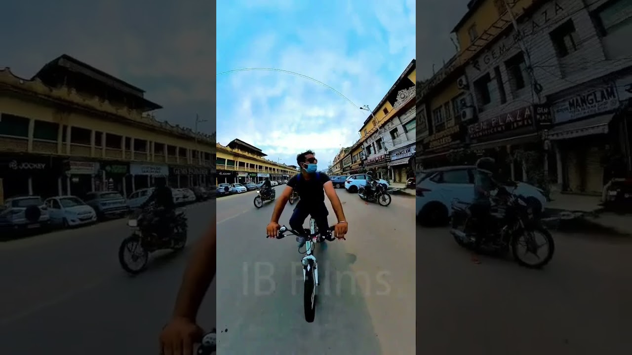 Cycling in Jaipur Raj Mandir Road on 5 Batti 